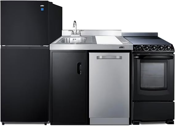 80" Wide All-In-One Kitchenette with Range and Dishwasher