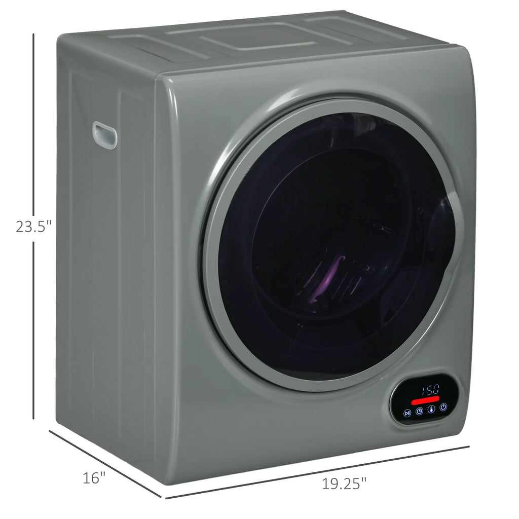 HOMCOM 1.5 cu Ft 120V Charcoal Gray Electric Dryer
