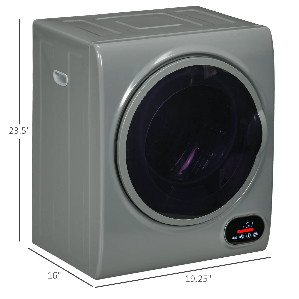 HOMCOM 1.5 cu Ft 120V Charcoal Gray Electric Dryer