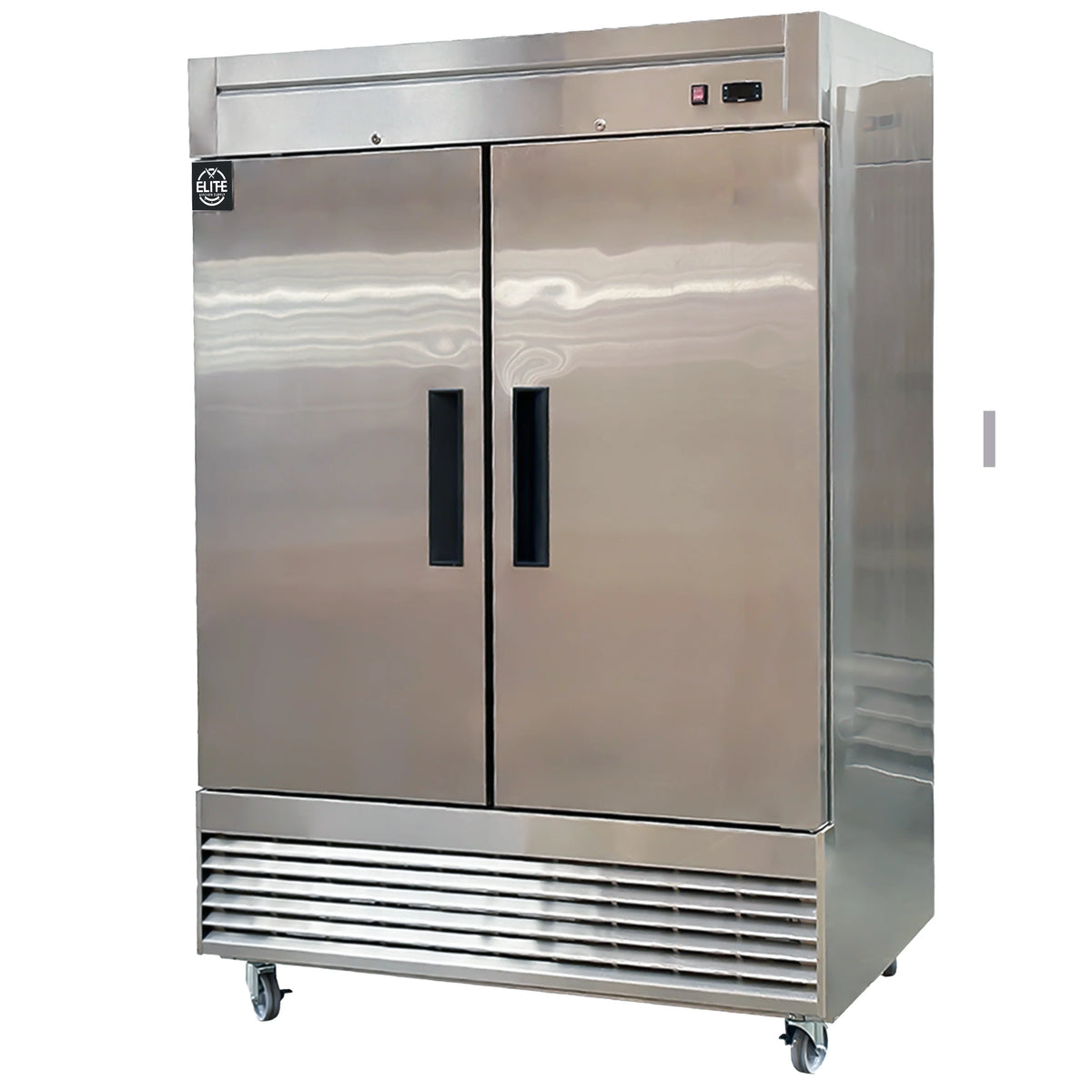 NSF 55 in. 2-Door Reach In Commercial Freezer 47 Cu.Ft. Stainless Steel Freezer Solid Door C55F
