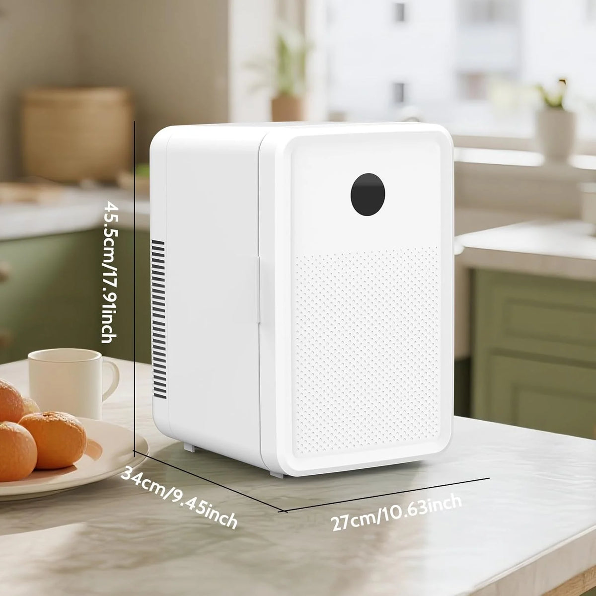 Advwin 22L Mini Fridge for Bedroom, Small Skincare Refrigerator Cooler for Drinks, Dorm, Office, White