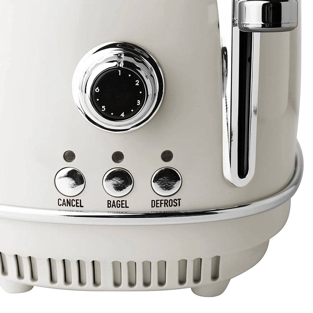 Haden 12 Cup Coffee Maker with 2 Slice Stainless Steel Bread Toaster, White