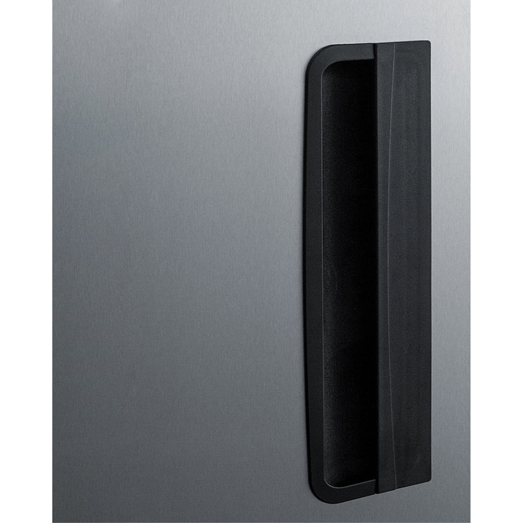 Commercially approved frost-free reach-in freezer in complete stainless steel, left hand door swing