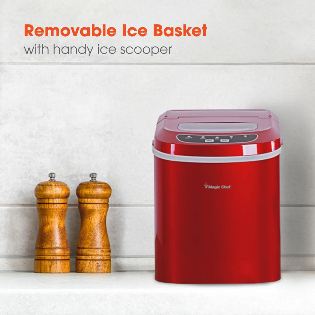 Magic Chef 27 lb. Capacity Portable Countertop Ice Maker, Black (Bullet Ice)