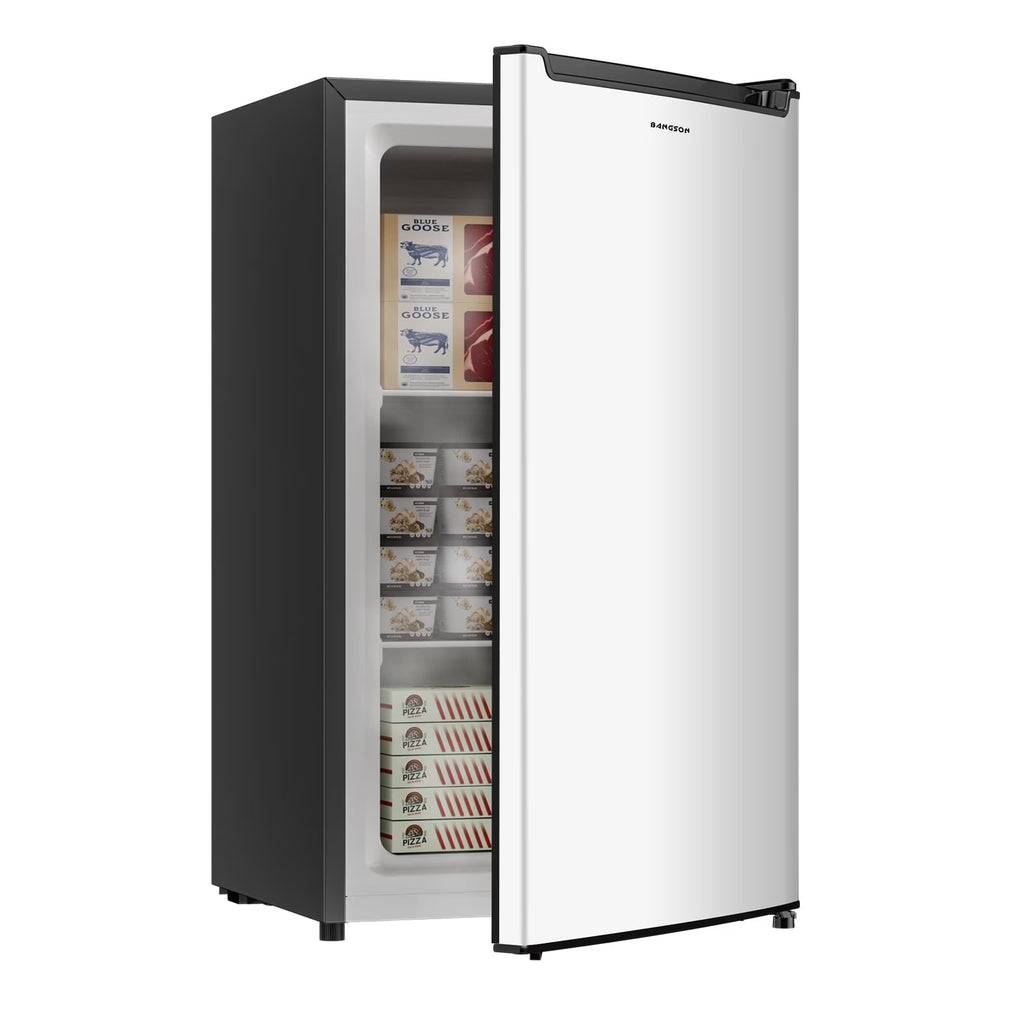 Bangson 2.1 Cu.Ft Upright Freezer, Compact Mini Freezer with Reversible Black Door, Black