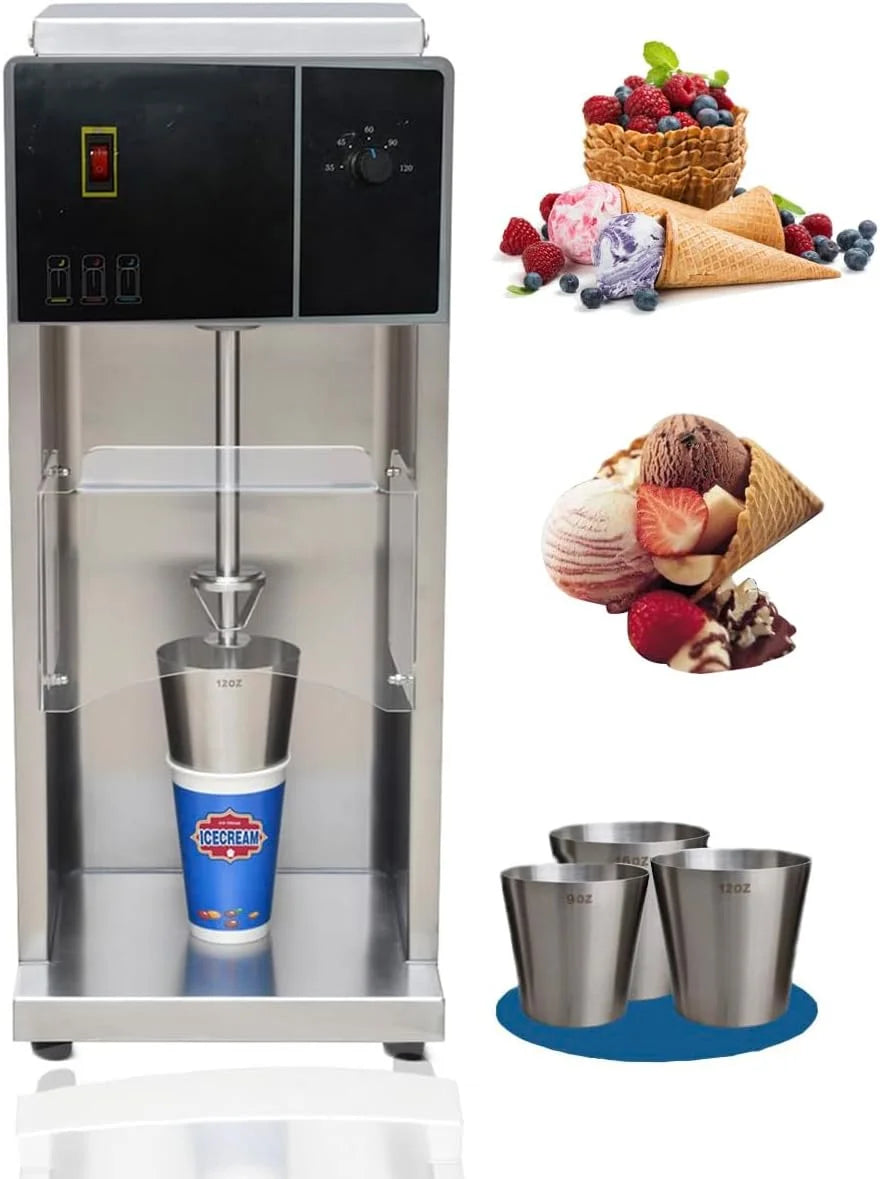 EQCOTWEA Electric Ice Cream Mixer Frozen Yogurt Blender with 3 Cups