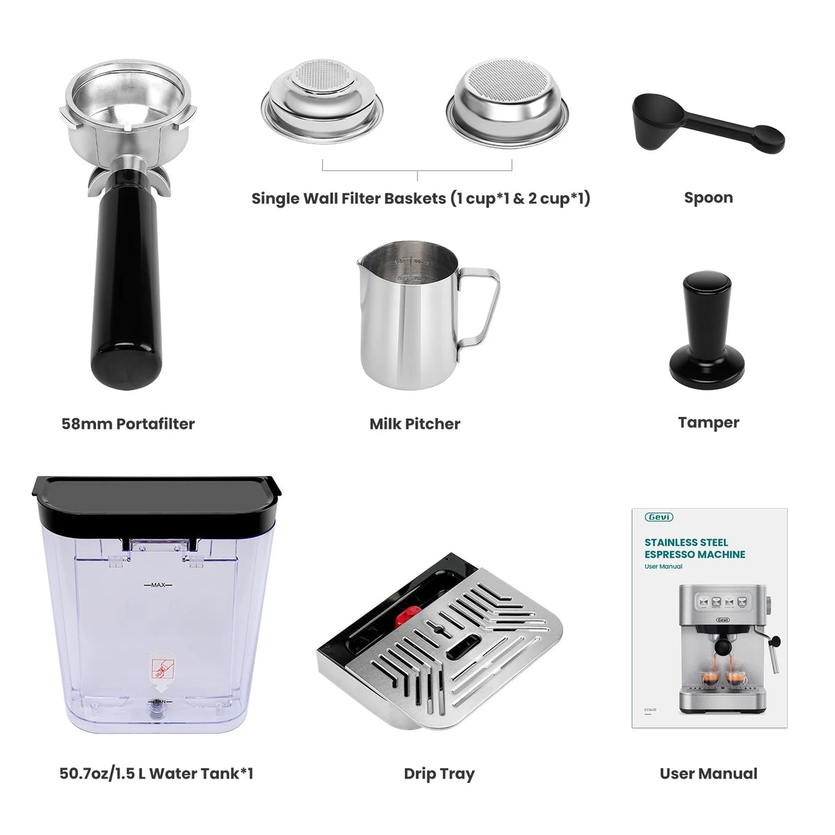 Gevi 20 Bar Espresso Machine, Coffee Maker with Milk Frother��White