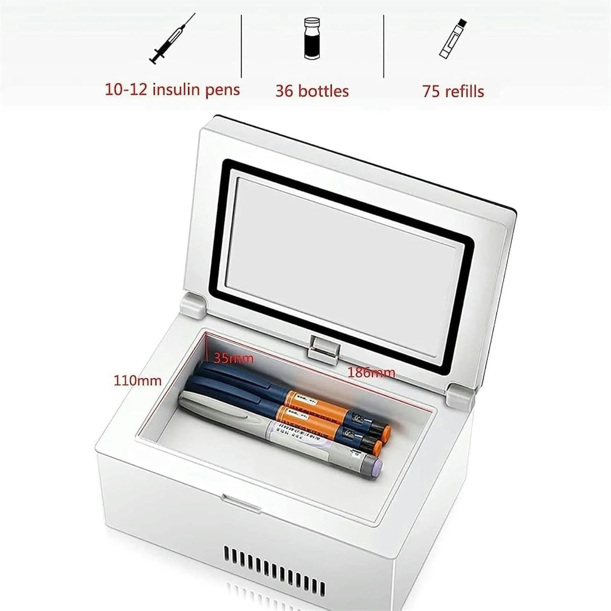 GXCZ Large Capacity Insulin Refrigerator Insulin Refrigerator Insulin Cooler Portable Refrigerator, Insulin Cooler, Refrigerator Cooler, Temperature Refrigerator