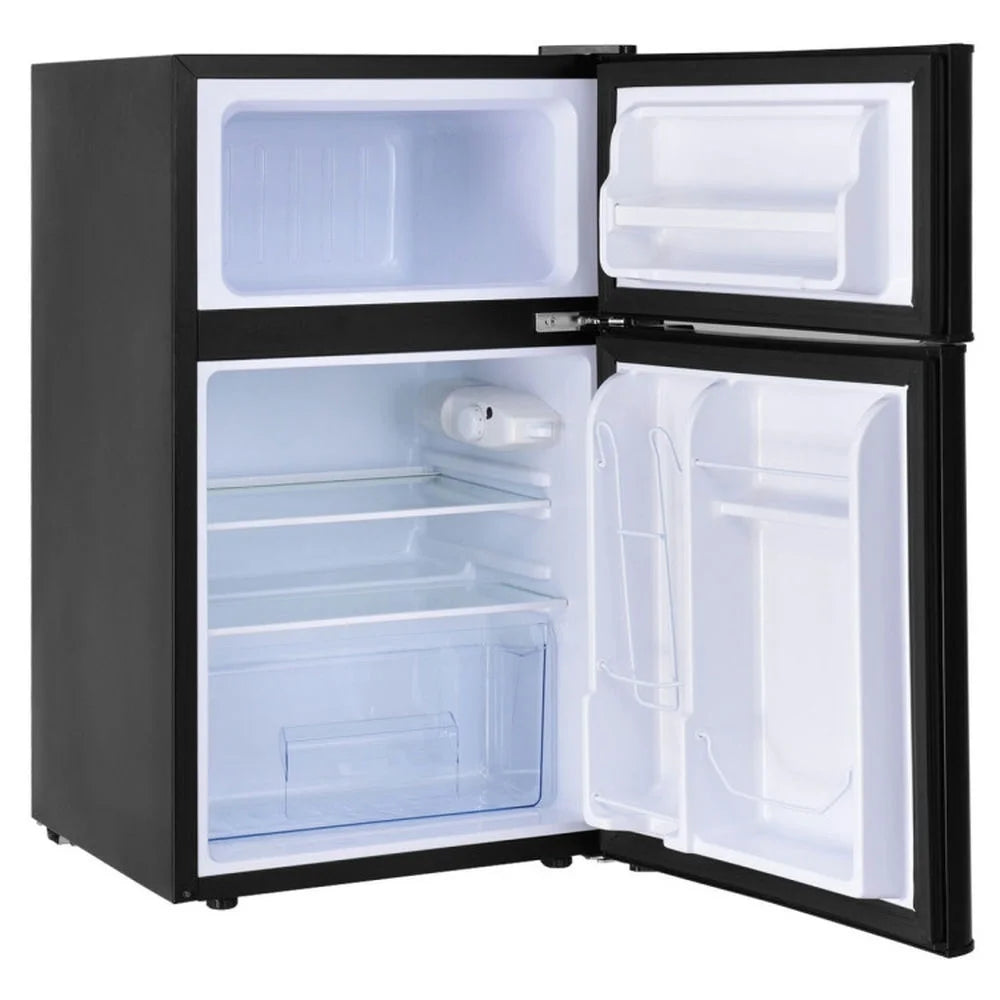 Barara King Fridge Freezer, Refrigerator,3.2 cu ft. Compact Stainless Steel Refrigerator-Gray