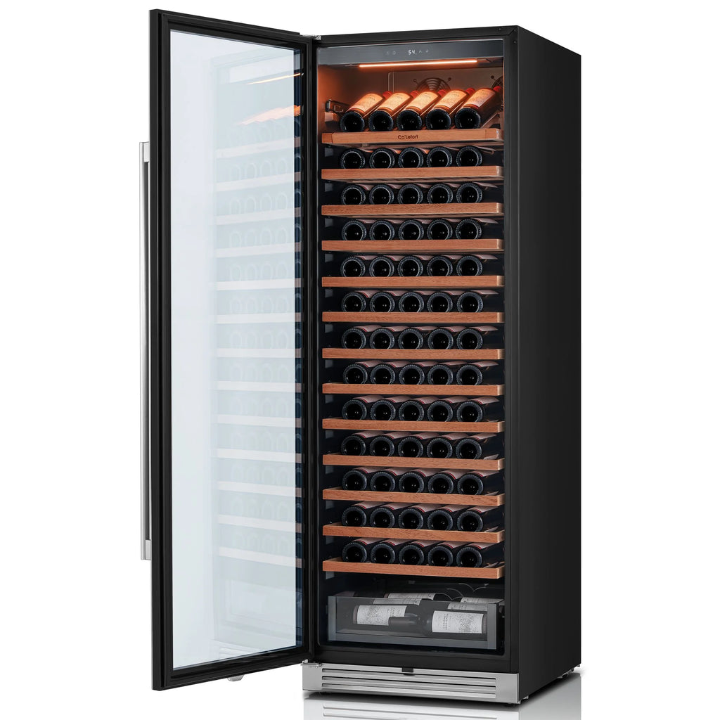 Ca'Lefort 24 inch 166-Bottle Wine Cooler Refrigerator???Freestanding/Built-In??? Dual Zone 3-Color LED Lighting ??? for Home, Bar & Office