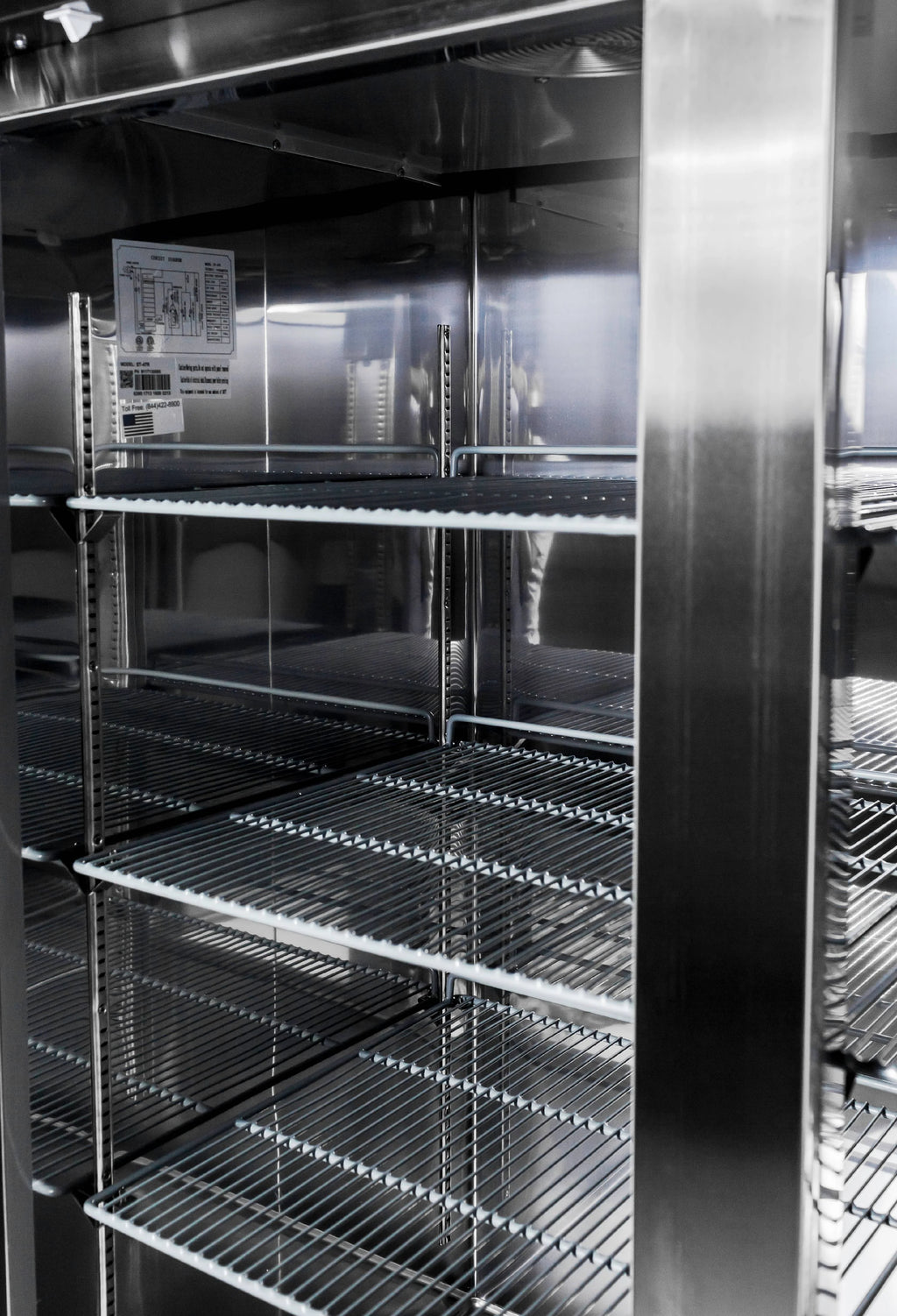 Heavy Duty Commercial 47 cu ft Solid Stainless Steel Reach-In Freezer (2 Door)