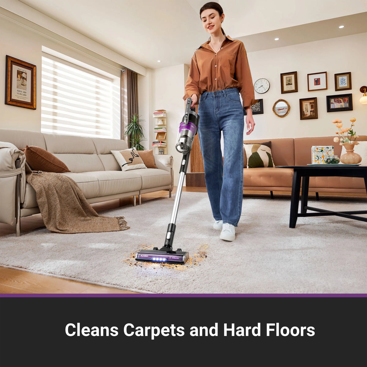 Eureka Stylus Elite Anti-Tangle Cordless Stick Vacuum Cleaner, 60 Minute Runtime, Auto-Empty Dust Station, Pet Hair, Multi-Surface, NEC490SE