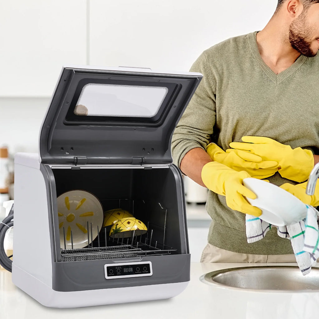 TOOL1SHOoo Portable Countertop Dishwasher with Large Capacity Air Dry Function 3 Washing Programs