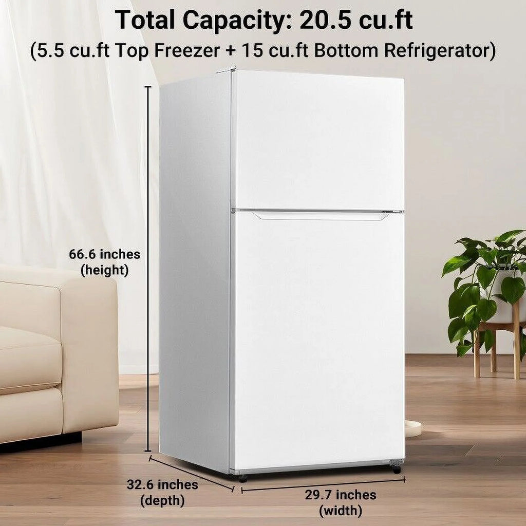 SMAD 20.5 Cu ft Top Freezer Compact Refrigerator Fridge with Reversible Door