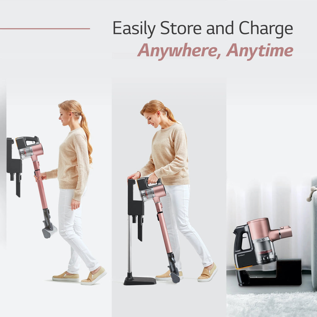 LG Cord Zero A9 Cordless Stick Vacuum - A912PM, Lightweight, Powerful Suction, Pet Hair, Hard Floor, Carpet, HEPA Filter, Self-Cleaning Brushroll, LED Headlights, Rechargeable, Multi-Surface