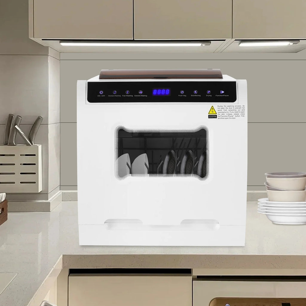 User-Friendly Dishwasher, Touchscreen Control with Visual Window, Top-Load Design with Sunken Handle, Easy for Elderly Users