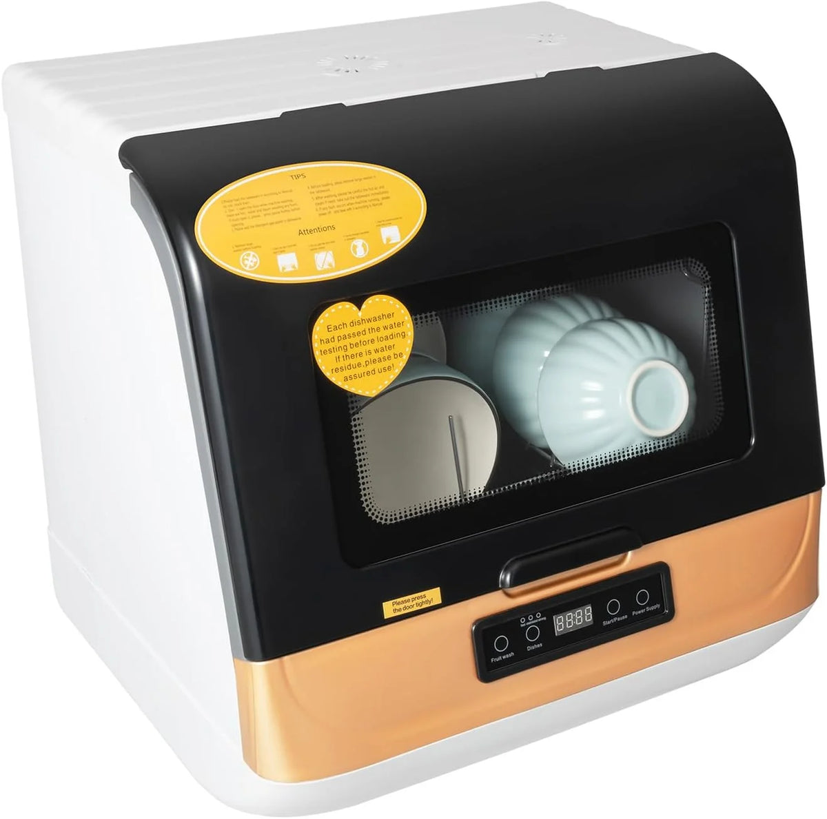 Portable Countertop Dishwasher, Mini Dishwasher, 3 Washing Programs Deep Cleaning With Air Drying, 800W Automatic Dishwashing Machine,Compact Countertop Dish Washer Dishes washing Cleaner Machine