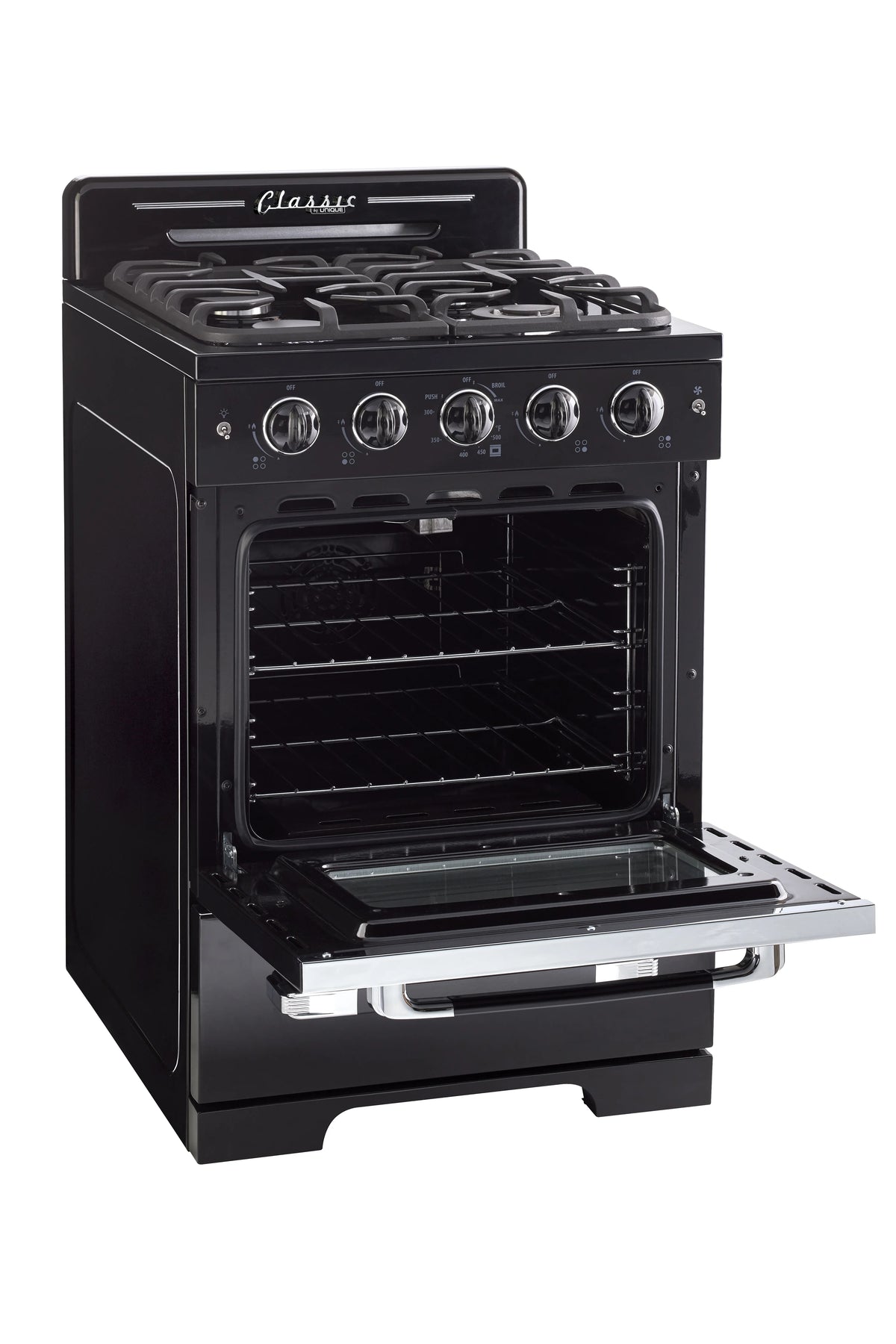 Unique Classic Retro 24" 2.9 cu/ft Freestanding Gas Range with Convection Oven and Sealed Burners