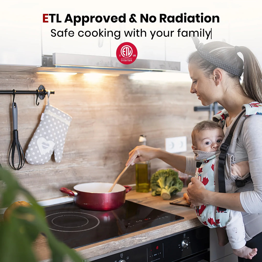 GASLAND 21 Inch 2 Burners Electric Cooktop, ETL Certificated,  Built-in Radiant Ceramic Apartment Cooktop, 3700 W Electric Stove Top, 240 V