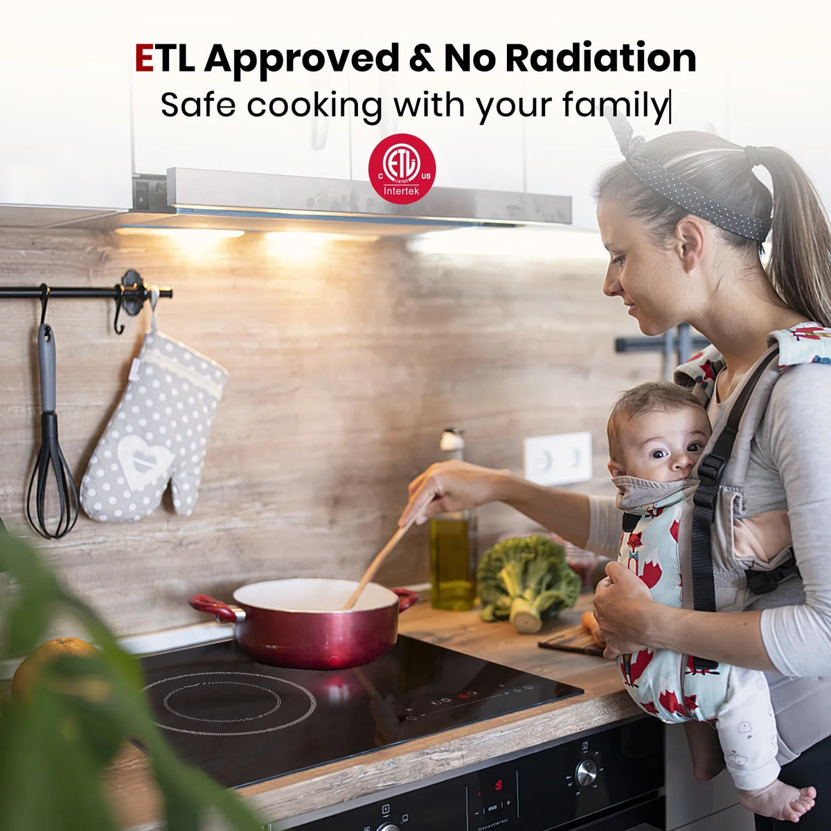 GASLAND 21 Inch 2 Burners Electric Cooktop, ETL Certificated,  Built-in Radiant Ceramic Apartment Cooktop, 3700 W Electric Stove Top, 240 V