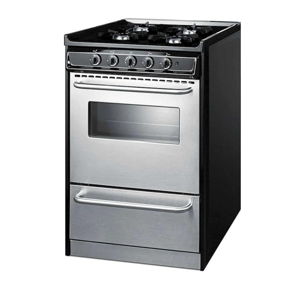 20" Wide Gas Range, Open Burners