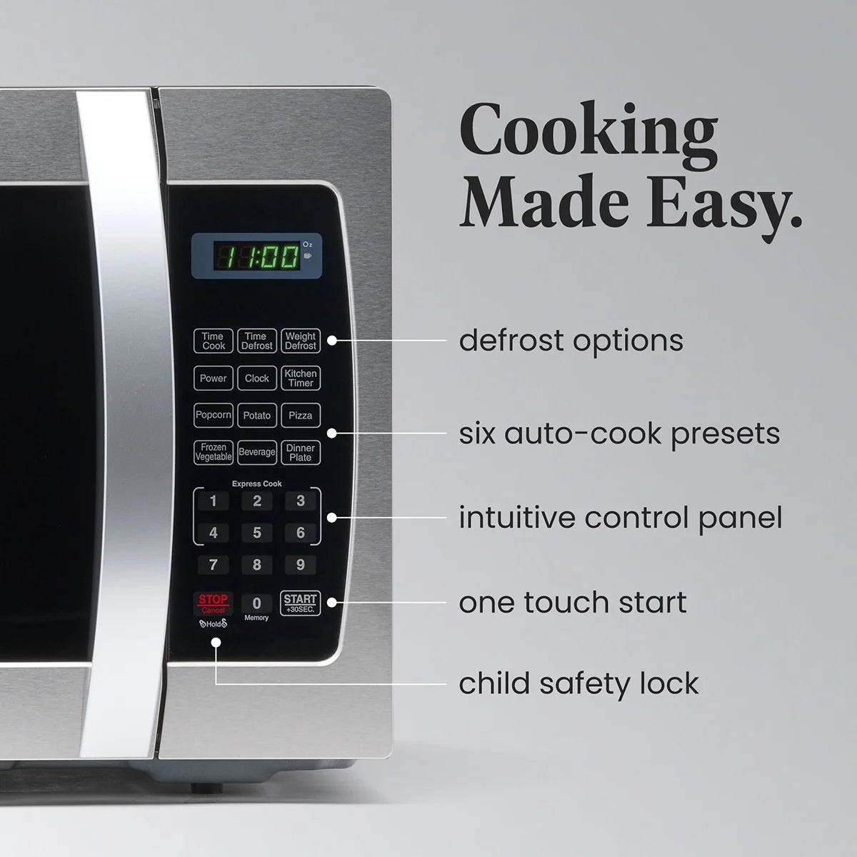 Farberware Smart Sensor Countertop Microwave Oven with LED Lighting & Child Lock, 1.3 Cu Ft