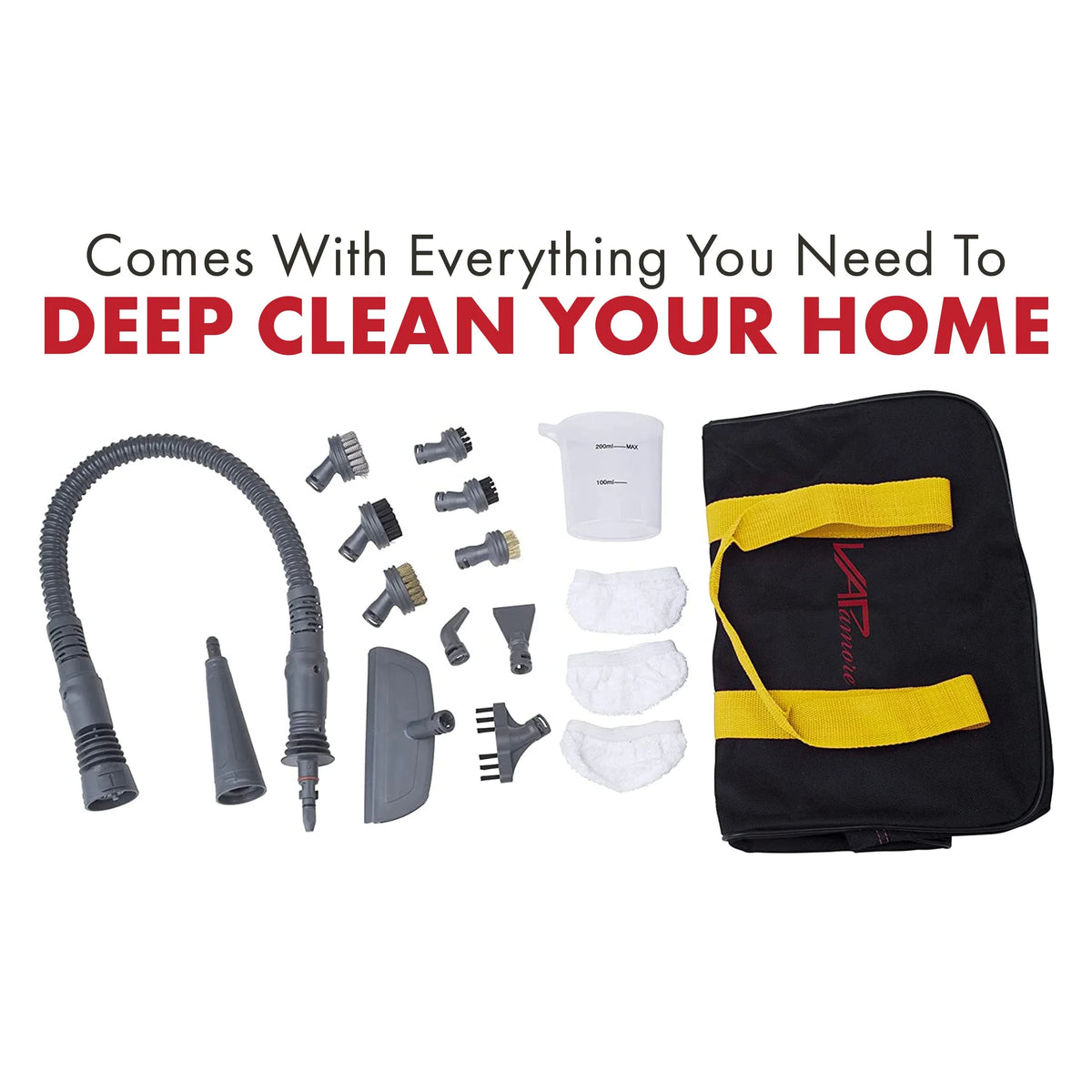 Vapamore MR-75 Amico Handheld Professional-Grade Steam Cleaner for Upholstery, Bathrooms, Cars, and More