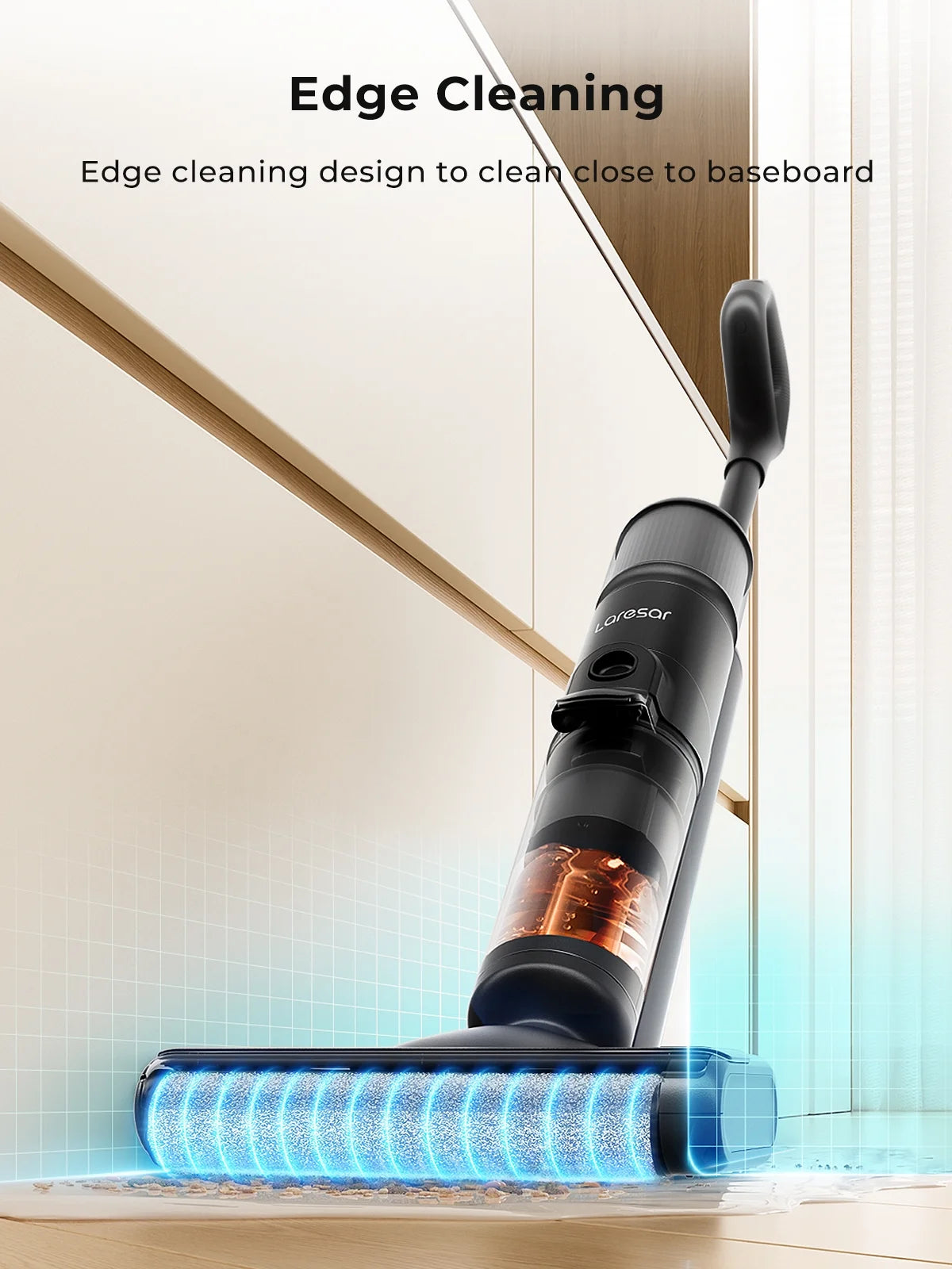 Laresar M3 Cordless Wet Dry Vacuum Mop, 55Min Multi-Surface Cordless Floor Washer 3 in 1 Self-Cleaning Vacuum Mop Hard Floor Cleaners