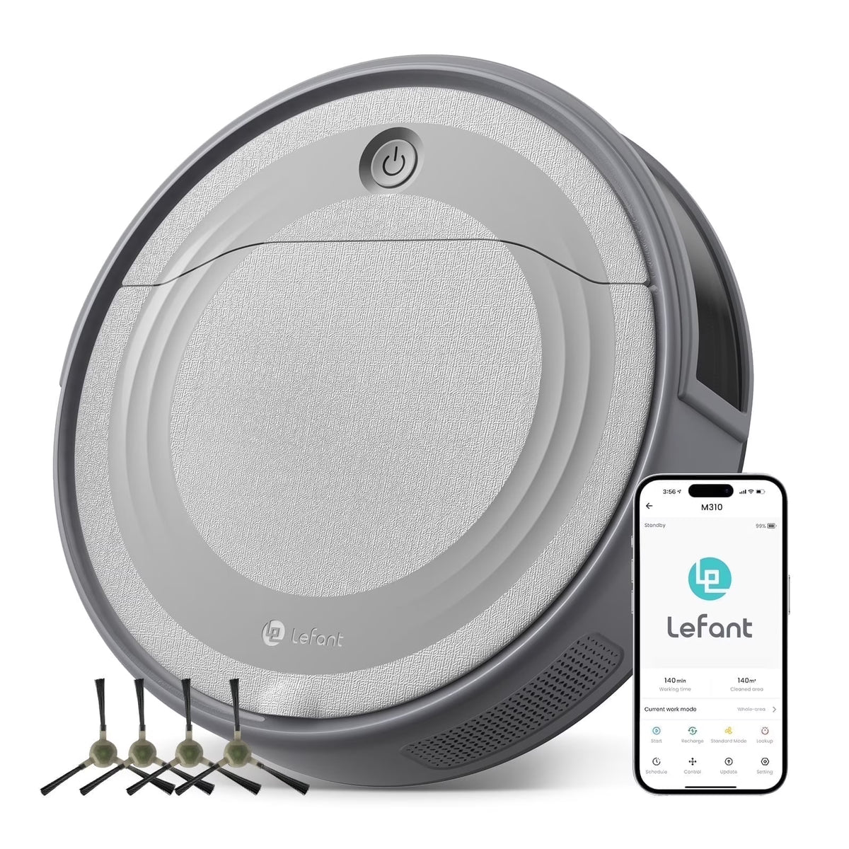 Lefant Robot Vacuum Cleaner with 4500Pa Suction, APP/Remote/Voice Control,Ideal for Pet hair, M310