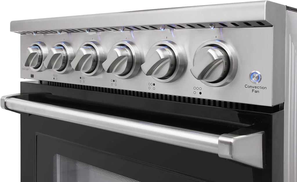 30 inch Professional Electric Range with 5 Heating Elements Cooktop, 4.55 Cu. Ft. Convection Oven Capacity, Smooth Glass Top, in Stainless Steel, KOS-30RE06H (Stainless Steel)
