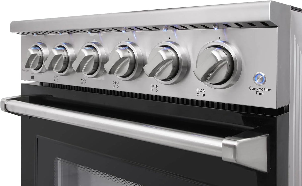 30 inch Professional Electric Range with 5 Heating Elements Cooktop, 4.55 Cu. Ft. Convection Oven Capacity, Smooth Glass Top, in Stainless Steel, KOS-30RE06H (Stainless Steel)