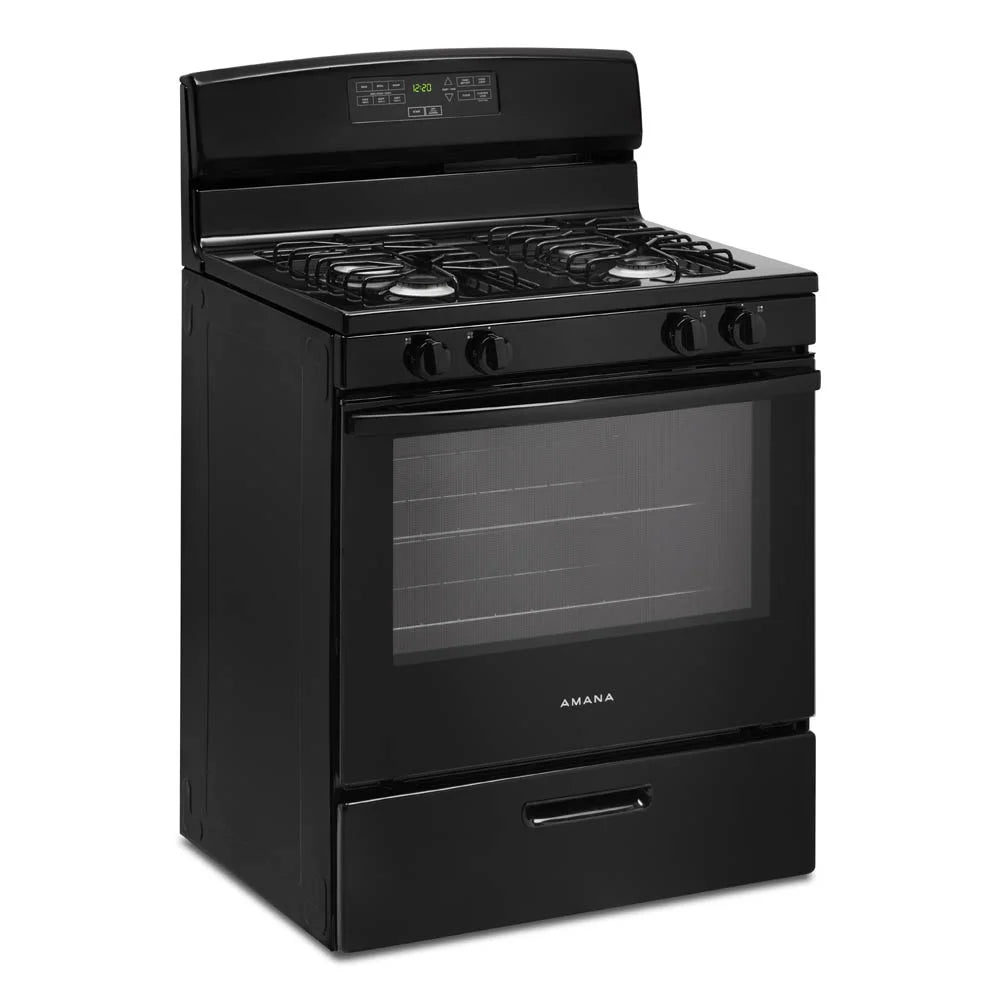 Amana? AGR6303MMB - Range Gas 30" 5.1 Cu. ft Oven with Bake Assist - Weight: 135 pounds- Depth: 27.2��- Height: 46.25��- Width: 29.08��