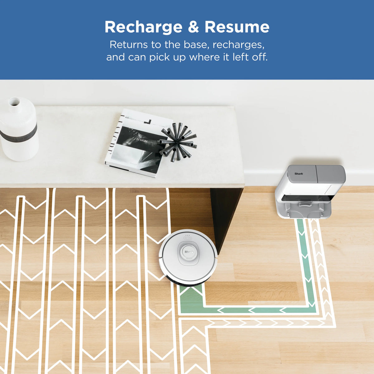 Shark® Matrix�?IQ Robot Vacuum, Bagless 60 Day Capacity Base, Multi-Surface Cleaning, Self Emptying, Home Mapping, RV2302AE