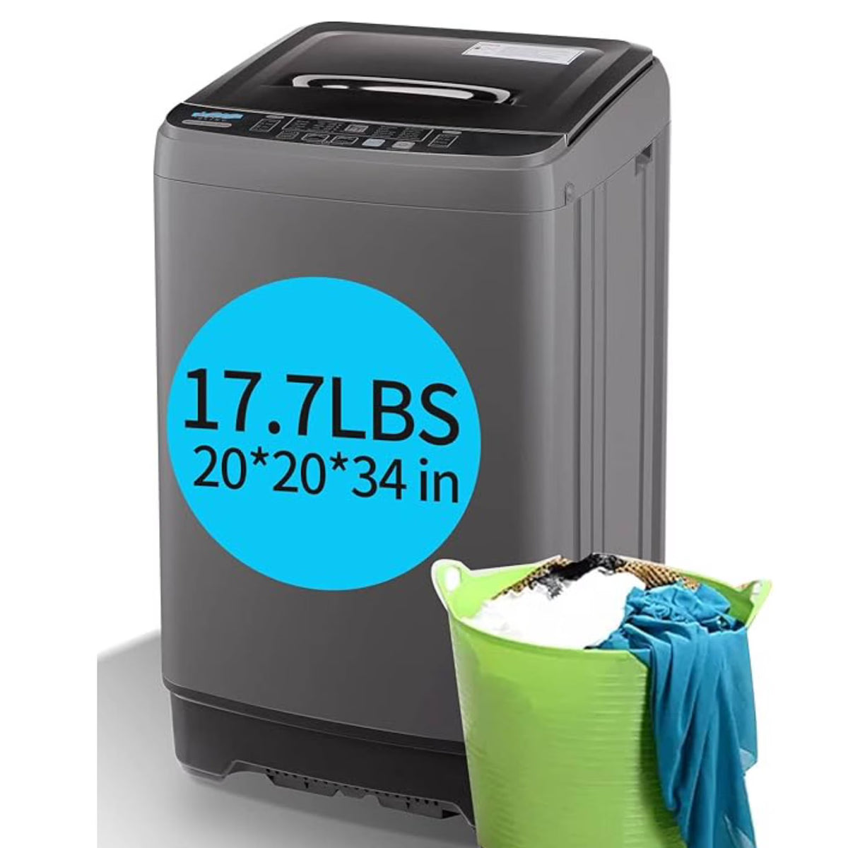 Top Load Washing Machine 25lbs Full Automatic Compact Washer and Dryer with 10 Programs & 8 Water Levels Laundry Machine for For Apartment, Home, Dorms, RV