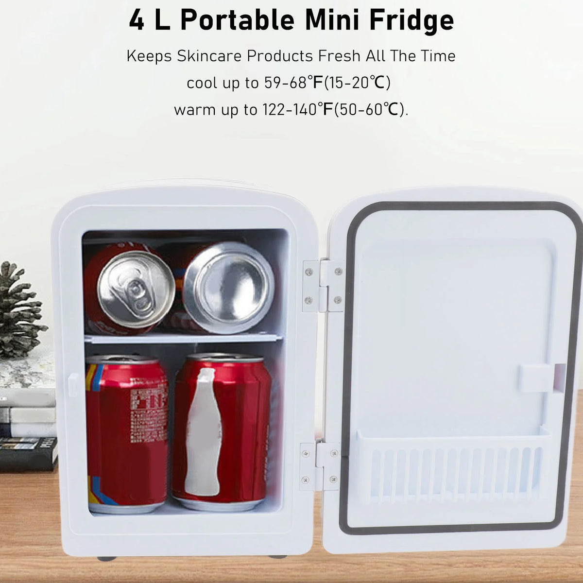 Mini Beauty Fridge, Mini Refrigerator Fridges for Bedrooms, Portable Small Fridge for Car, Travel, Home Skincare, Makeup (UK Plug)