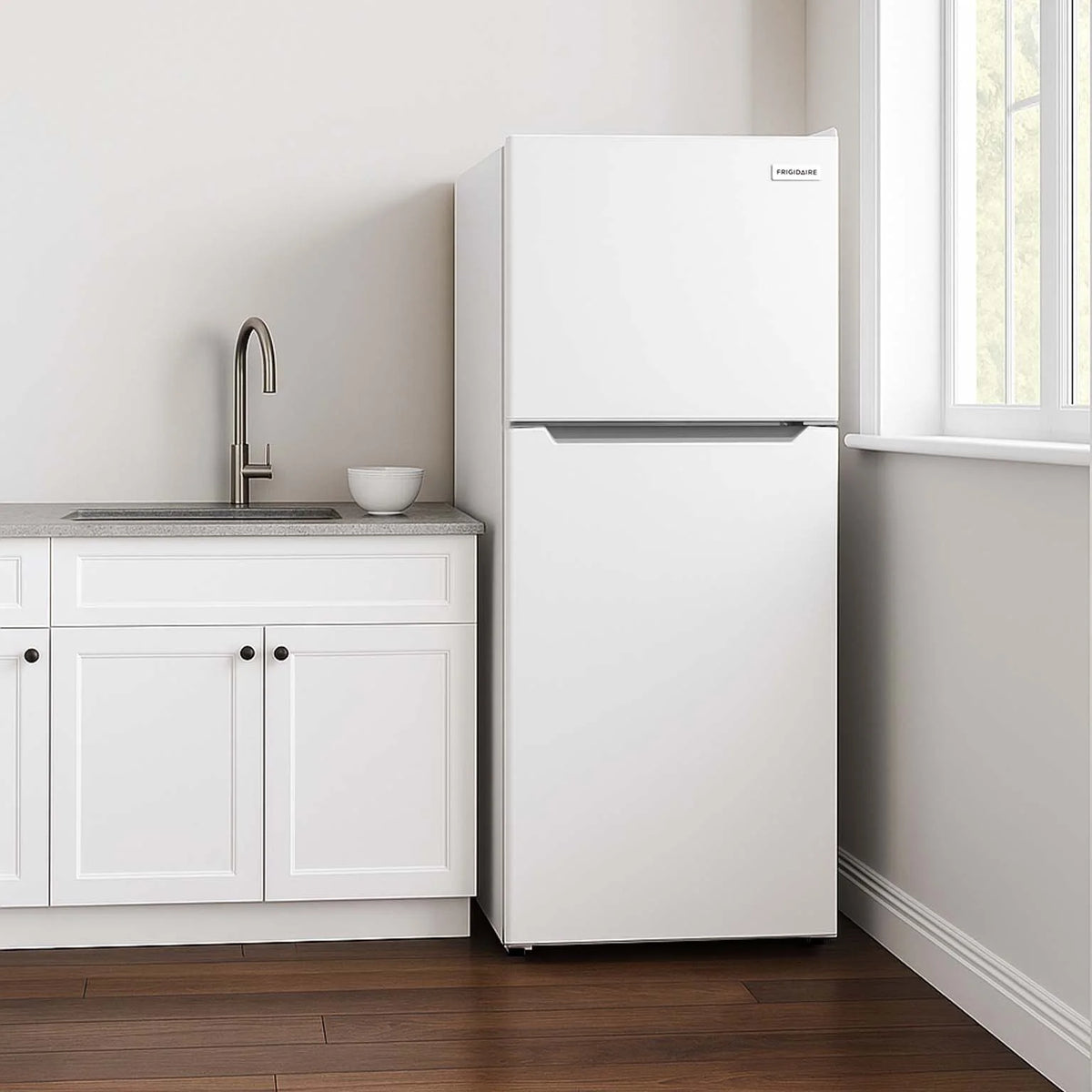 Frigidaire 10 Cu. Ft. Top Mount Refrigerator, Frost Free, Platinum, EFR1033-SS-6Com
