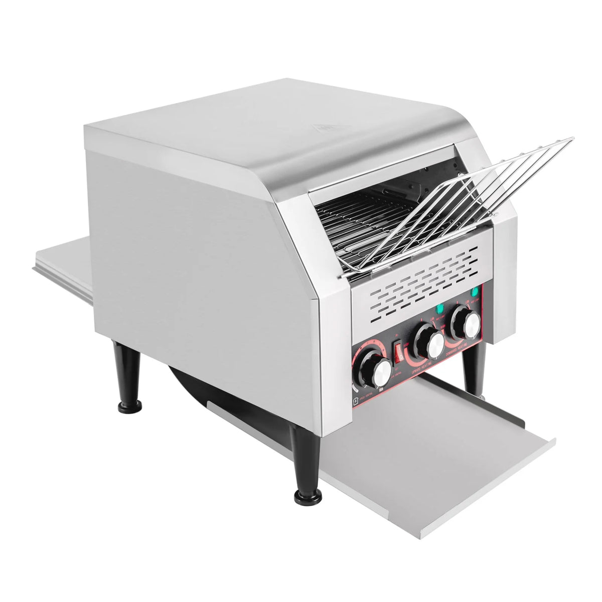 Miumaeov 300 Slices/Hour Commercial Conveyor Toaster, 2200W Stainless Steel Heavy-Duty Industrial Toasters with Double Heating Tubes, Countertop Electric Restaurant Equipment