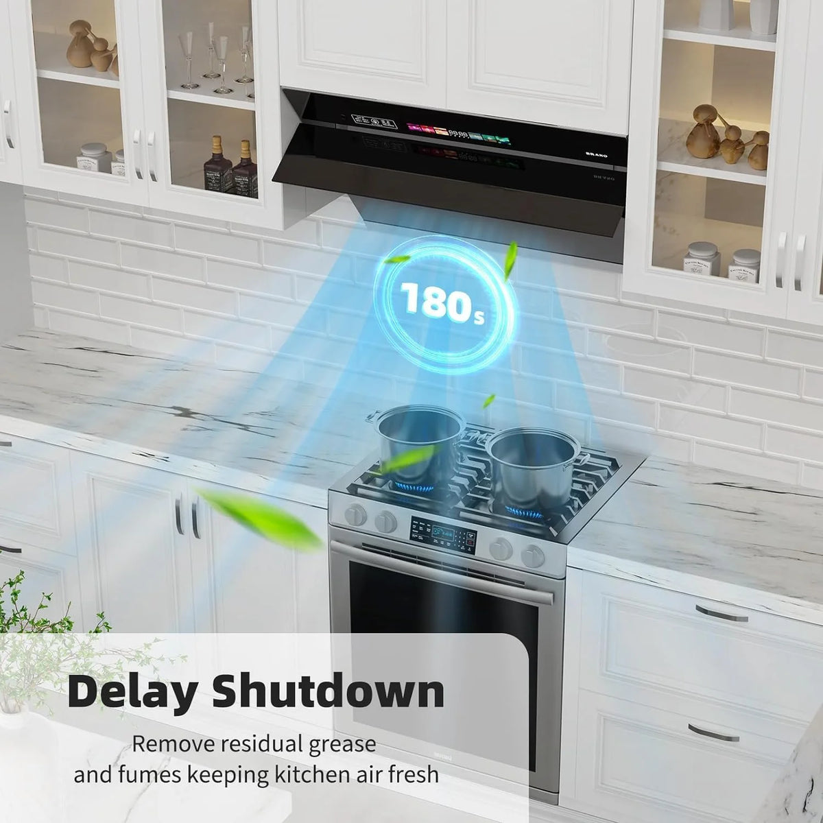 Range Hood 30 inch with 900CFM, Voice/Gesture Sensing/Touch Control Panel, Unique Side-Draft Design for Under Cabinet Modern Kitchen Hood, Ducted/Ductless Convertible