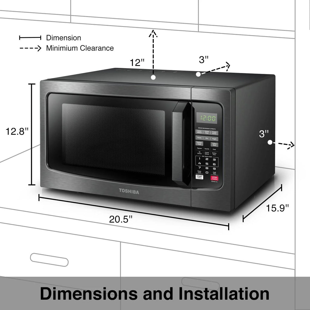 Toshiba 1.2 cu ft Countertop Microwave Ovens in Stainless Steel