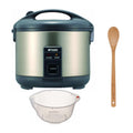 Tiger JNP-S18U Stainless Steel 10-Cup Rice Cooker (Urban Satin) with Washing Bowl and Spoon