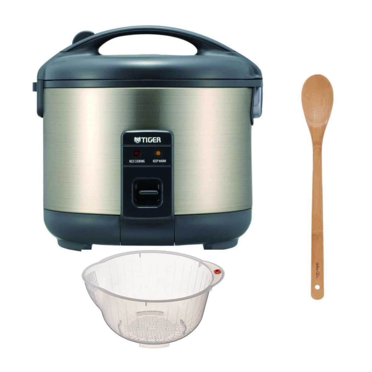 Tiger JNP-S18U Stainless Steel 10-Cup Rice Cooker (Urban Satin) with Washing Bowl and Spoon
