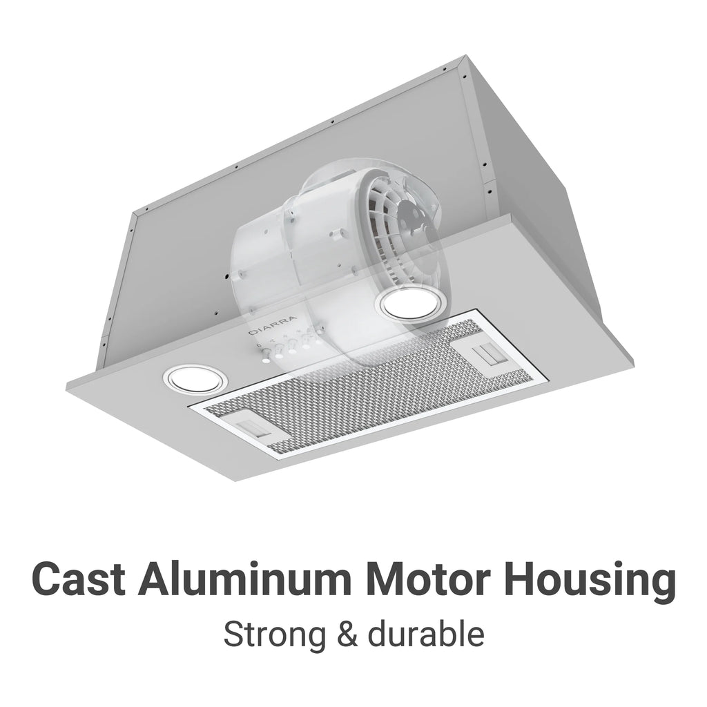 CIARRA Insert Range Hood 20 inch 450 CFM with Push Button Control Stainless Steel CAS913E52