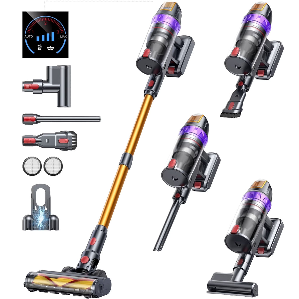 Buture VC90 Cordless Stick Vacuum Cleaner with Mattress Mite Removal Brush, 55KPA Strong Suction for Carpet Hardwood Floor
