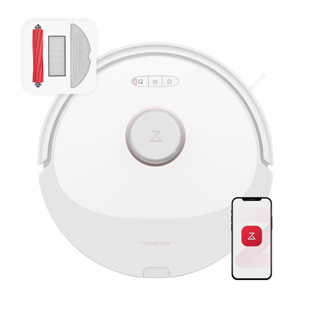 Roborock Q8 Max Robot Vacuum and Mop with Obstacle Avoidance, LiDAR Navigation, 5500Pa Suction Power, and App Control(White)