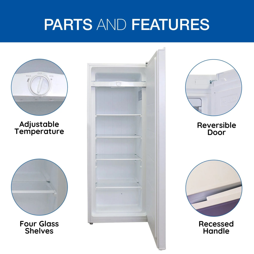 Koolatron? Compact Upright Freezer, White, 200 liter/7.0 Cu ft, Garage Ready