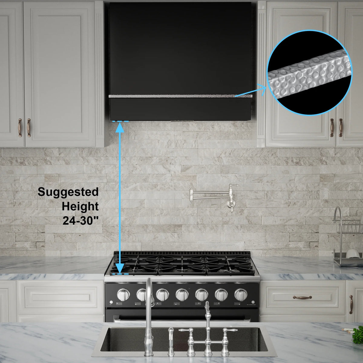 Akicon Range Hood 36 Inch, Ultra Quite Stainless Steel Kitchen Hood, Wall Mount Square Vent Hood with LED Light and Dishwasher-Safe Filters, Hood Vents for Kitchen, 3 Speeds, 600 CFM (AK-HS36HB-SWG)