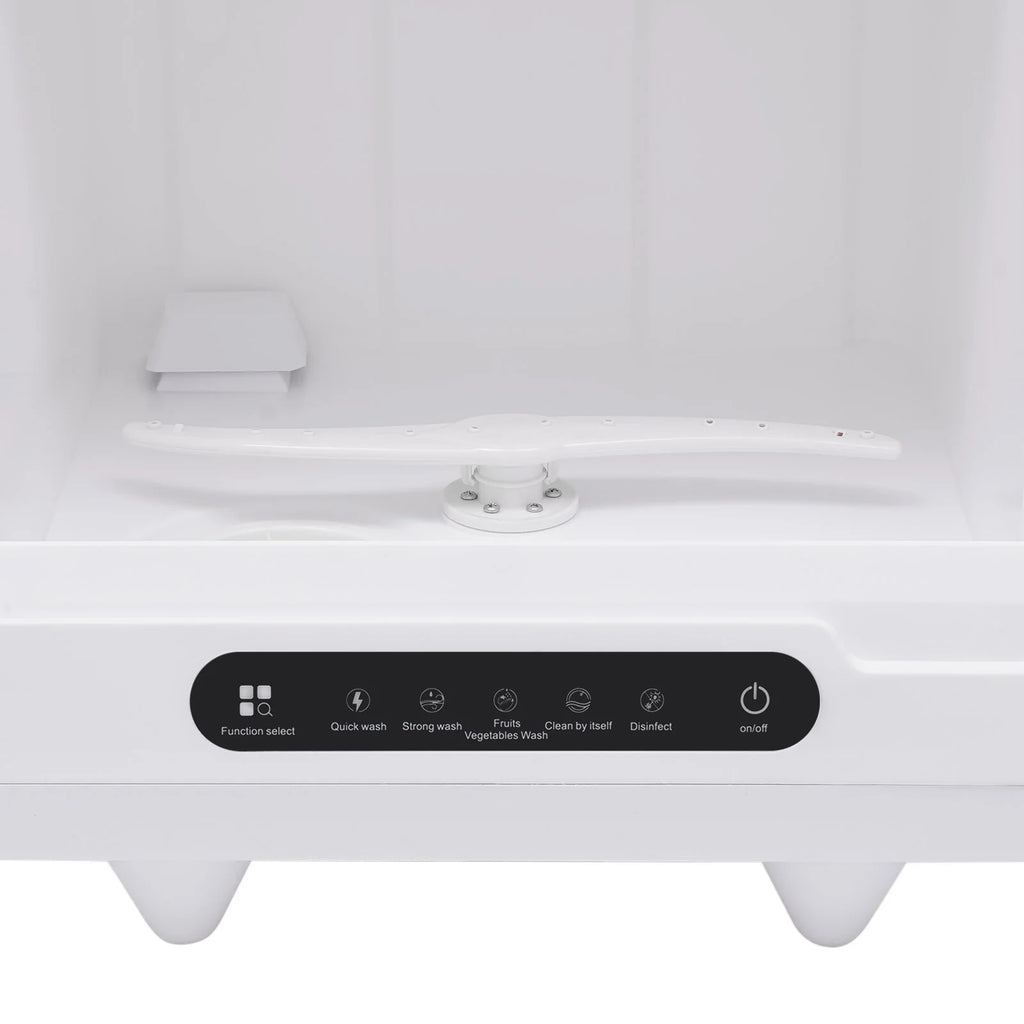 Flip-top Dishwasher White 5 intelligent washing functions Portable Countertop Dishwasher Compact  Low Noise Mini Dishwasher with Water Tank Leak-Proof Dry
