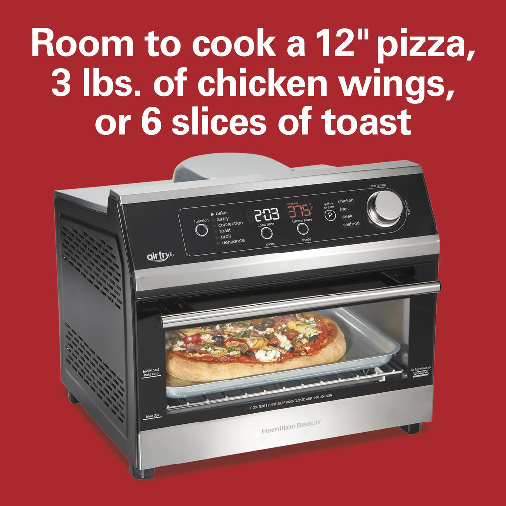 Hamilton Beach Digital Air Fryer Toaster Oven Combo, 10 Ways to Cook, 4 Preset Functions, 1800 Watts, Stainless Steel
