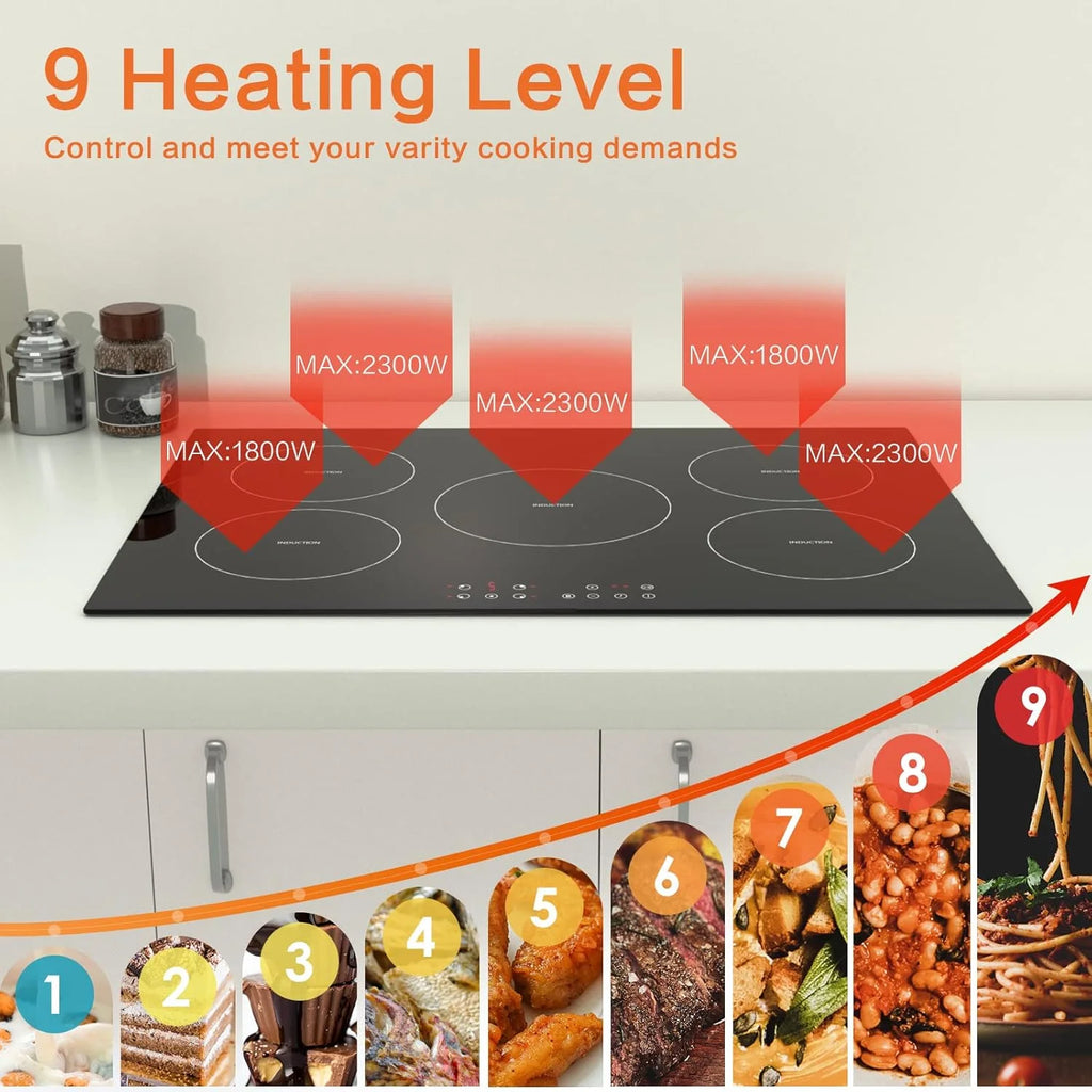 Homtone 30 Inch Electric Cooktop 4 Burners Built-in Electric Stovetop -Timer & Child Safety Lock