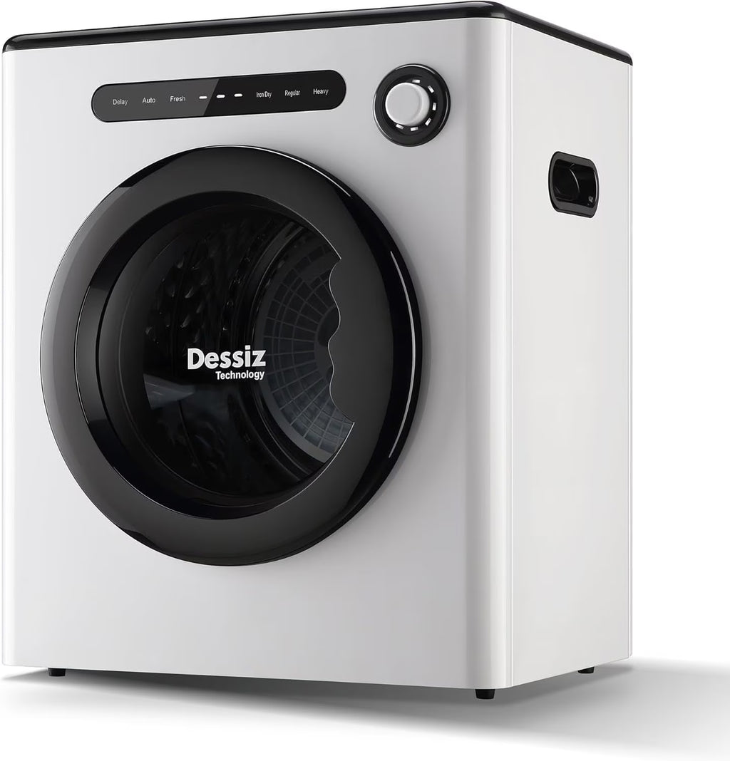 Dessiz 1.6cu.ft Compact Laundry Dryer,Electric Portable Clothes Dryer - White